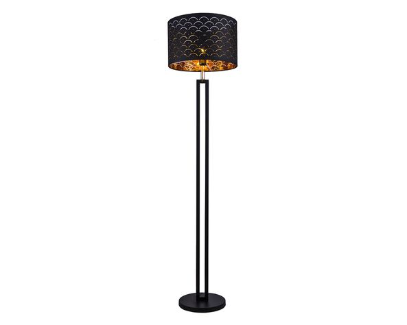 Lámpara pie 1L E27 rombos negro gold Abitare-0