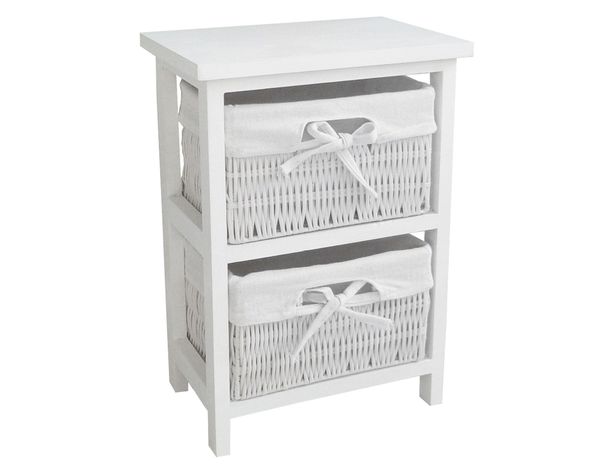 Mueble organizador 2 canastos blanco Cotidiana-0