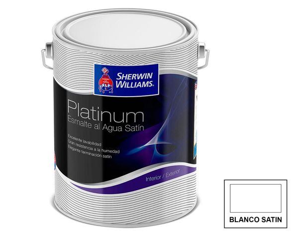 Esmalte al agua 1 galón Platinum blanco satín Sherwin Williams-2