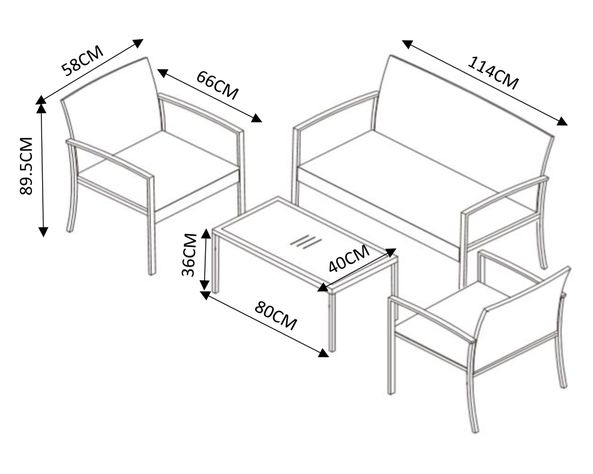 Set terraza 4 personas New Salerno Outzen-4
