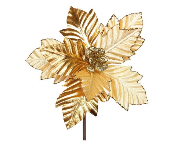 Flor navideña Ponsettia gold-0