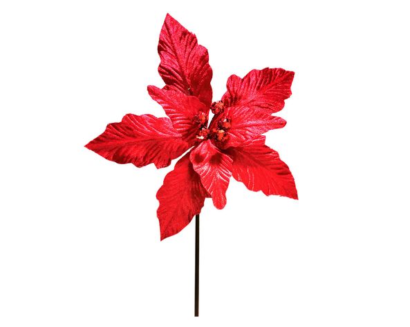 Flor navideña 25 cm Ponsettia rojo-0