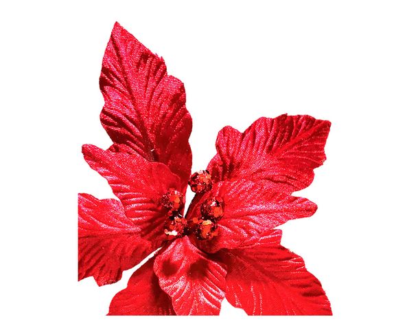 Flor navideña 25 cm Ponsettia rojo-1