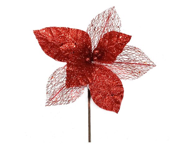 Flor navideña Ponsettia mixta rojo-0