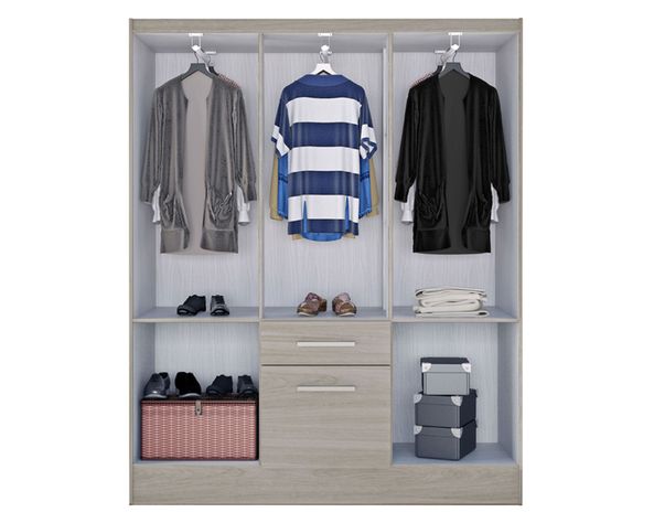 Clóset 6 puertas 2 cajones + cómoda 3 cajones crema M+Design-3