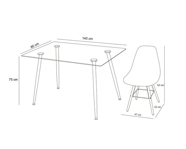 Comedor + 6 sillas Dini blanco M+Design-6