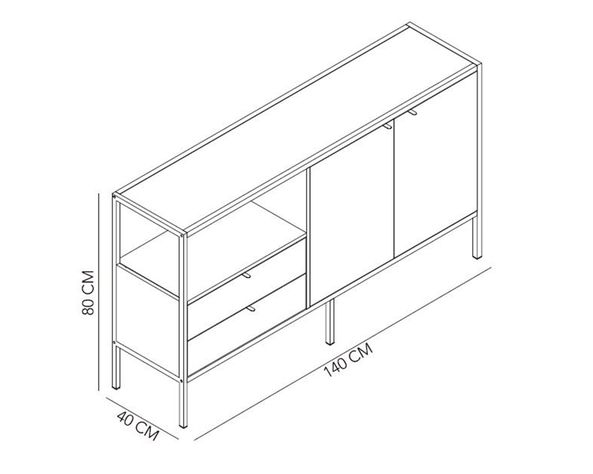 Buffet Jacob natural/negro M+Design-15