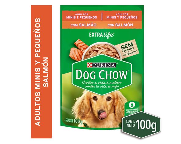 Alimento húmedo adulto 100 gr razas pequeñas salmón Dog Chow-0