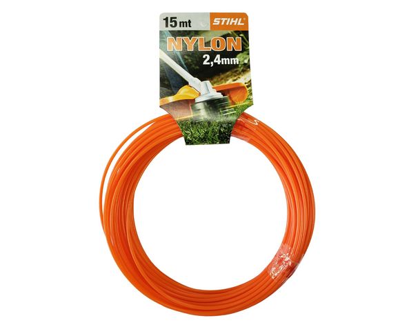 Nylon orilladora 15 m 2.4 mm naranjo-1