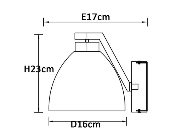 Aplique 1L E27 campana Abitare-3