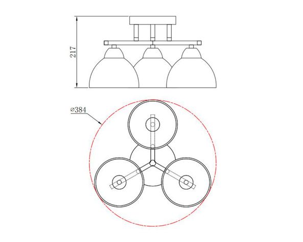 Lámpara de techo 3L E27 Irlanda Abitare-5