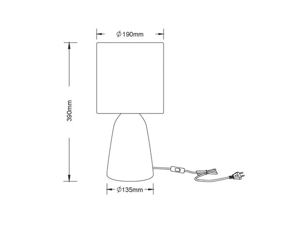 Lámpara sobremesa 1L E27 Emboss Abitare-3