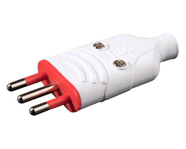 Enchufe macho volante 16A 2P+T RS78006 blanco Rosi-0