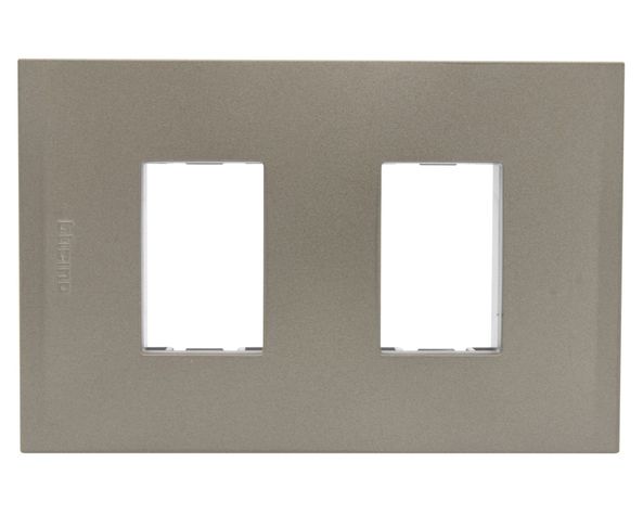 Placa 2 módulos + soporte Nobile terra Bticino-0