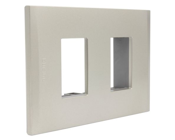 Placa 2 módulos + soporte Nobile perla Bticino-1