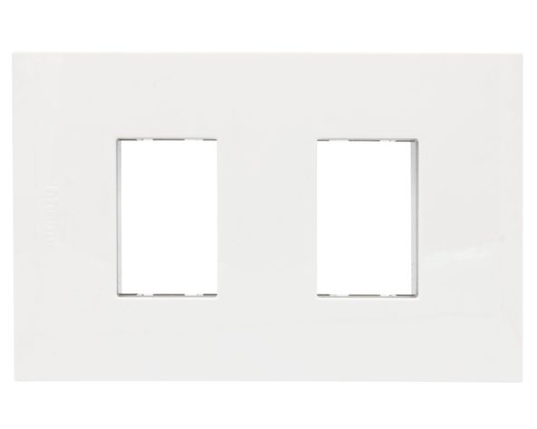 Placa 2 módulos + soporte Nobile blanco Bticino-0