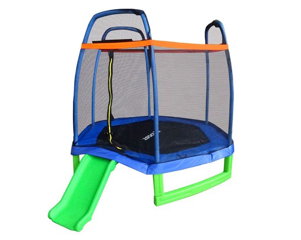 Cama elástica 7 pies con resbalín Radost.-2