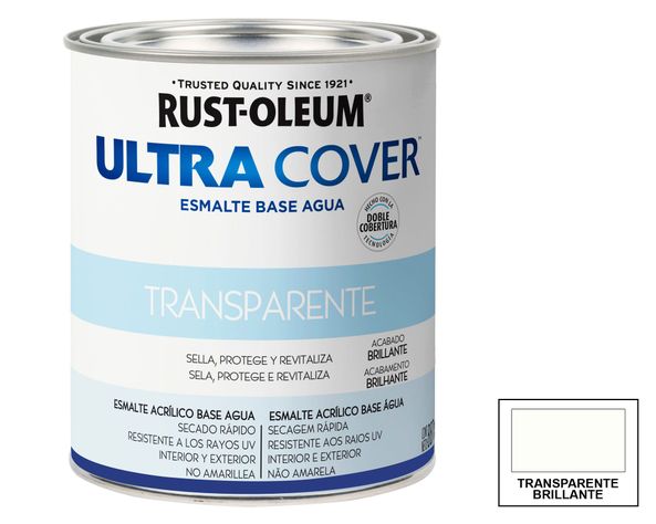 Esmalte al agua 887 ml Ultra cover transparente brillante Rust-Oleum-0