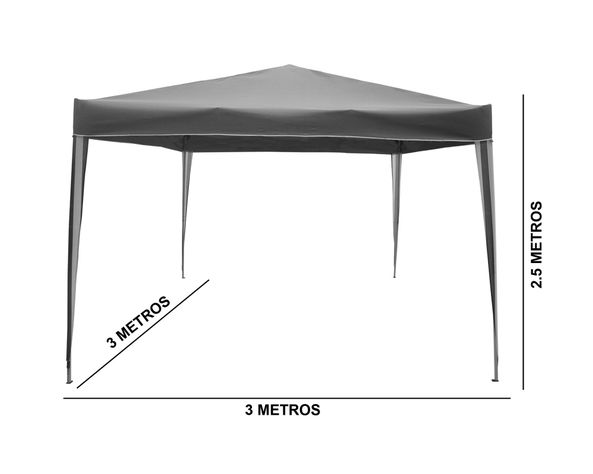 Gazebo 300x300 cm gris Outzen.-1