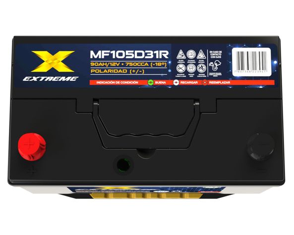 Batería 90AH 750CCA derecho MF105D31R Extreme.-3