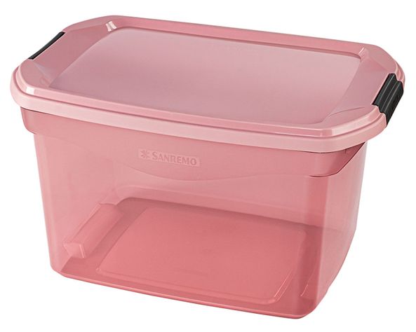 Caja organizadora 29 litros rosa San Remo.-0