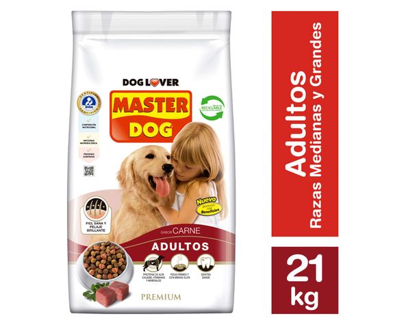 Alimento perro 21 kg adulto carne Master Dog.-1
