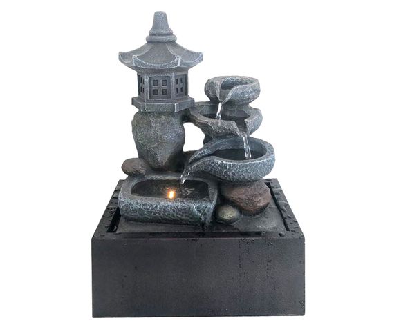 Fuente Pagoda cantaros con luz LED Outzen.-0