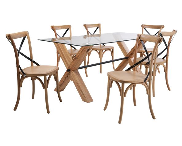 Comedor 6 sillas Rustic café/negro-0