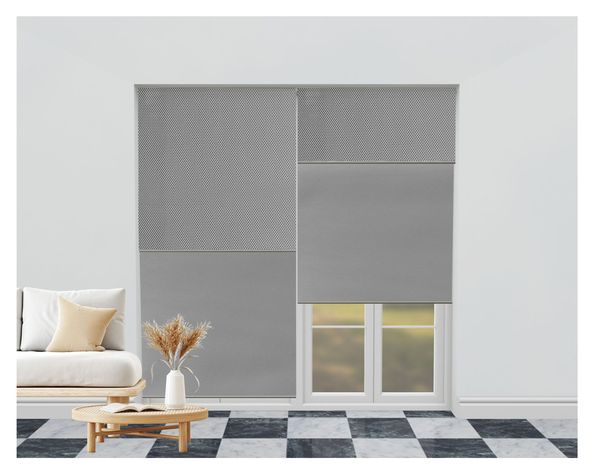 Cortina roller blackout doble 180x250 cm Sunscreen gris Cotidiana-0