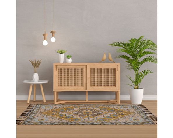 Alfombra 120x180 cm Bhopal ocre Cotidiana-3