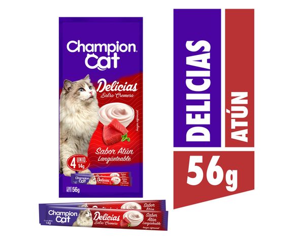 Snack gato 56 gr Delicias atún Champion Cat.-0