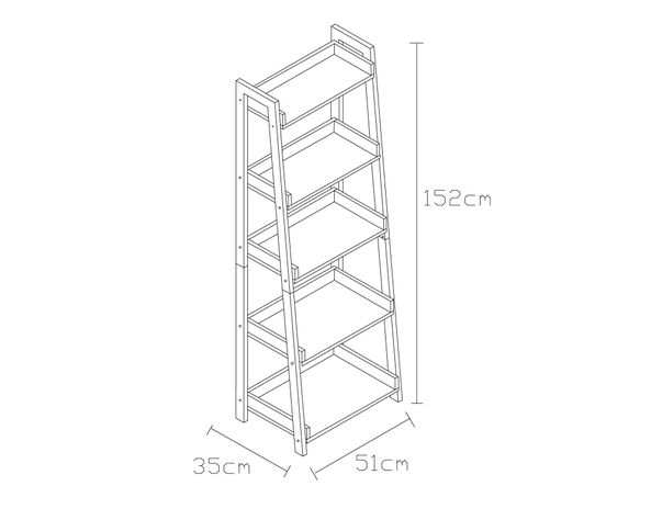 Librero escalera 2.0 natural/negro M+Design-5