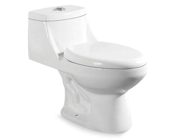 One piece piso 30.5 cm botón dual asiento cierre suave New Monza blanco-0