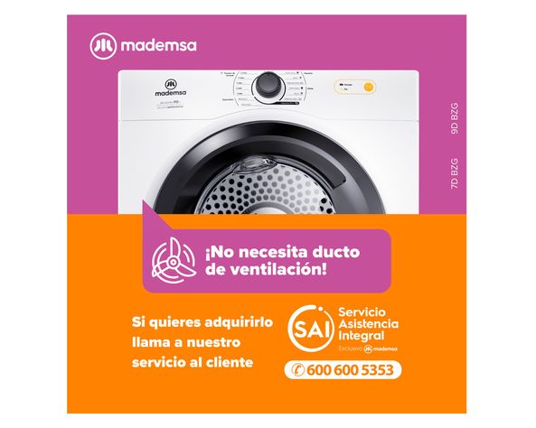 Secadora carga frontal 7 kg 7D BZG blanco Mademsa-4