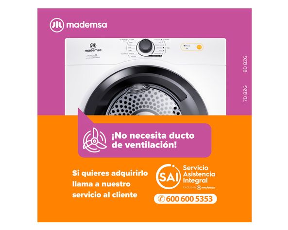 Secadora carga frontal 9 kg 9D BZG blanco Mademsa-4