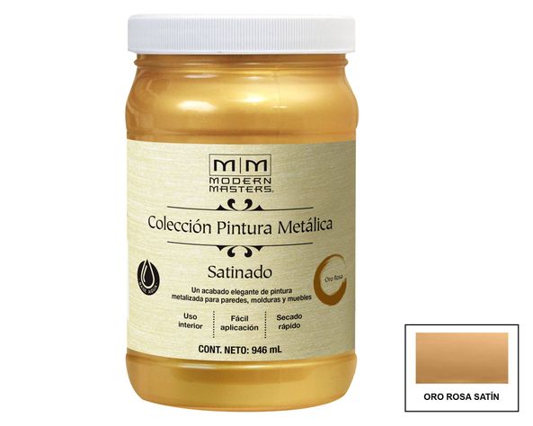 Esmalte al agua 946 ml Modern Masters oro rosa satín satín Rust-Oleum-0