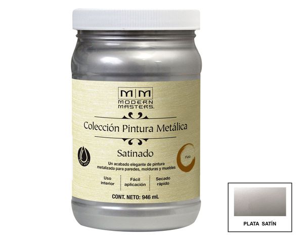 Esmalte al agua 946 ml Modern Masters plata satín satín Rust-Oleum-0