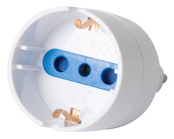 Adaptador Schuko con protección 10A blanco Rema-1