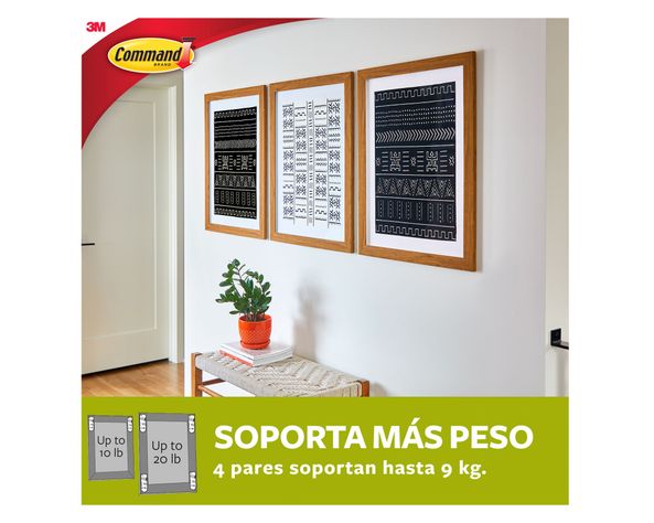 Tiras para colgar cuadros Rocky 16 pares negro-2