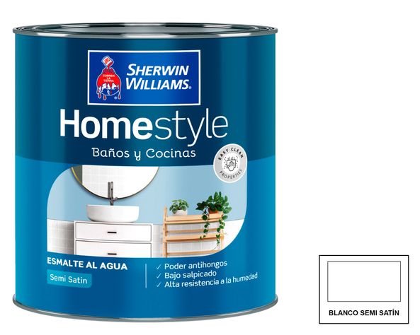 Esmalte al agua Home style 1/4 GL blanco semi satín-0