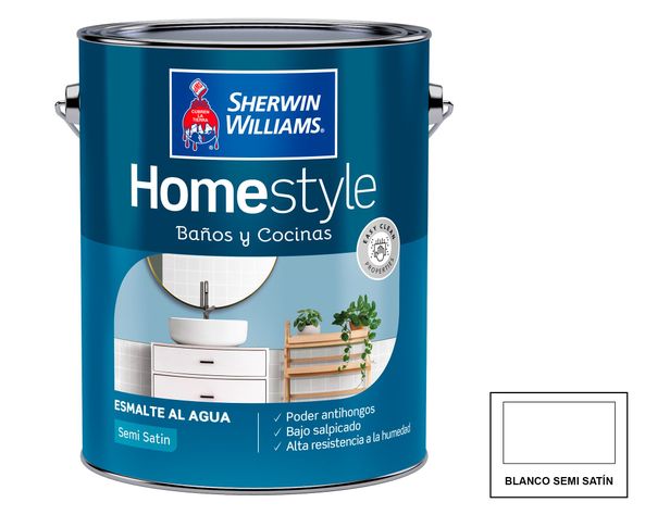 Esmalte al agua Home style 1 GL blanco semi satín-0