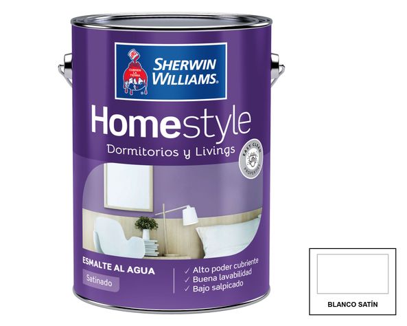 Esmalte al agua galón Home Style blanco Sherwin Williams-0