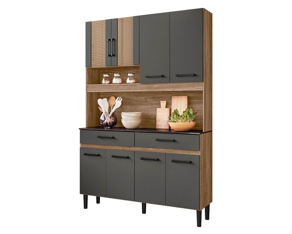 Kit cocina 8 puertas 2 cajones Barbara gris-0