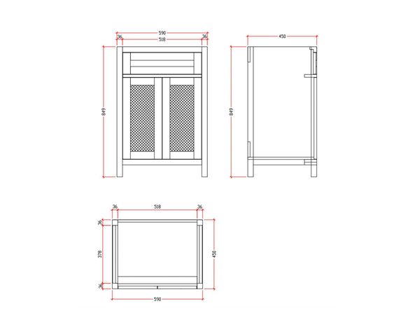 Mueble vanitorio Cecilia 84.9x59x45 cm-4