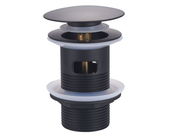 Desagüe 1 1/4'' con rebosadero negro-0