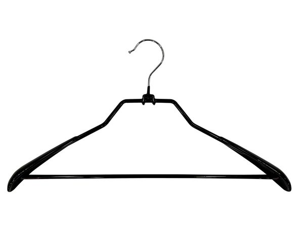 Colgador antideslizante 42 cm acero y plástico negro-0