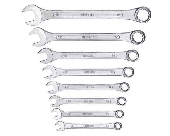 Set 8 llaves combinadas acero 8 a 19 mm-0