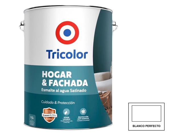 Esmalte al agua 1 Galón hogar y fachada Blanco Perfecto satinado-0