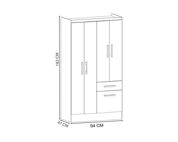 Clóset 4 puertas 1 cajón 1 zapatera Bicolor-4