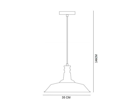 Lámpara colgar 1L E27 Alba rojo-3